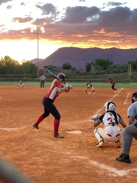 Softball at sunset