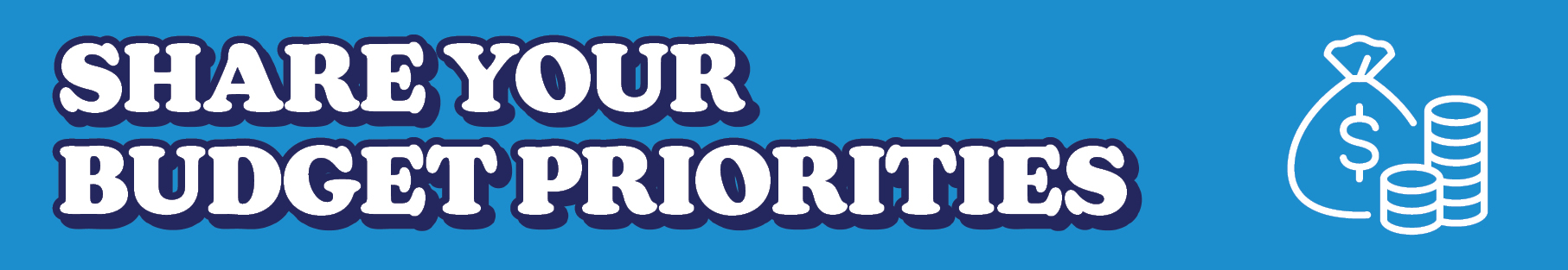 Image banner with icon a bag of money with stacked coins.